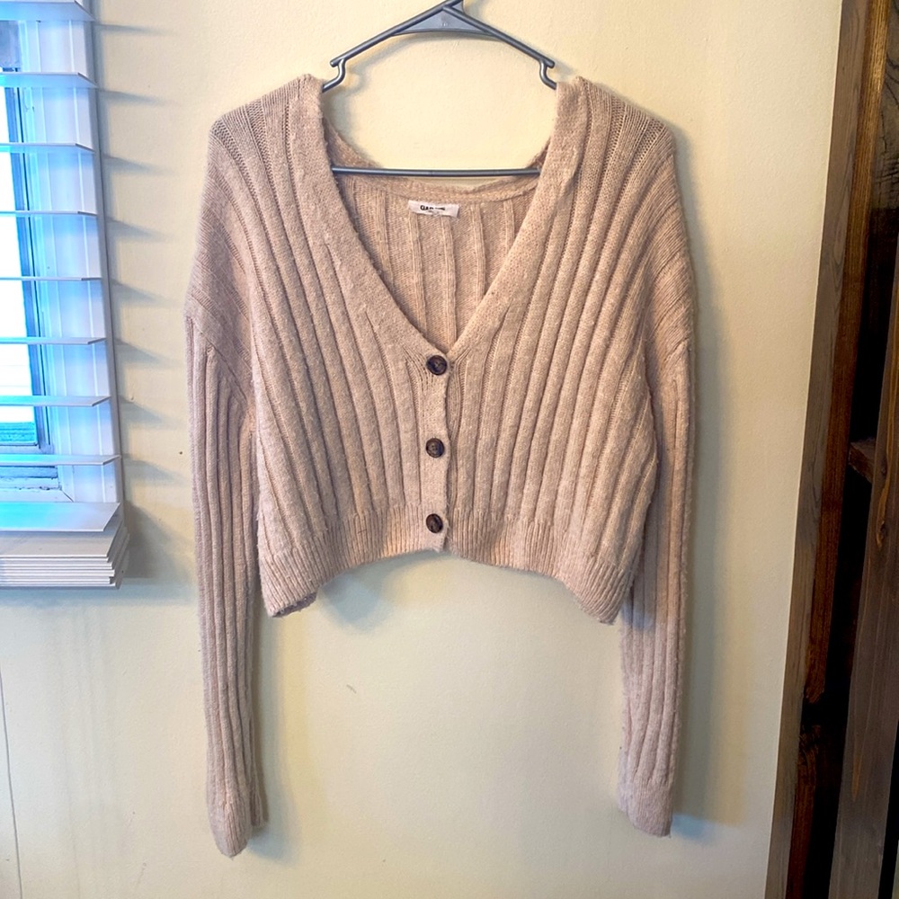 Garage cropped button up shaul; size small